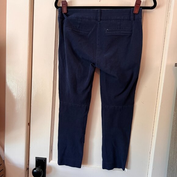 Ladies J Crew Slacks Size 2P Navy Side Zip Skinny‎ Stretch Ankle - Picture 2 of 5